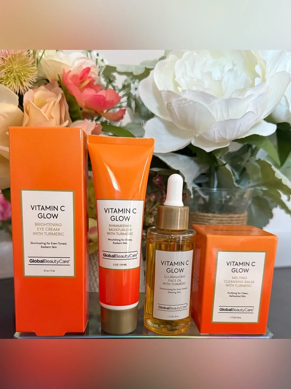 🆕🍊 GLOBAL BEAUTY CARE “VITAMIN C GLOW” 4-PIECE SKIN CARE COLLECTION. BRAND NEW.